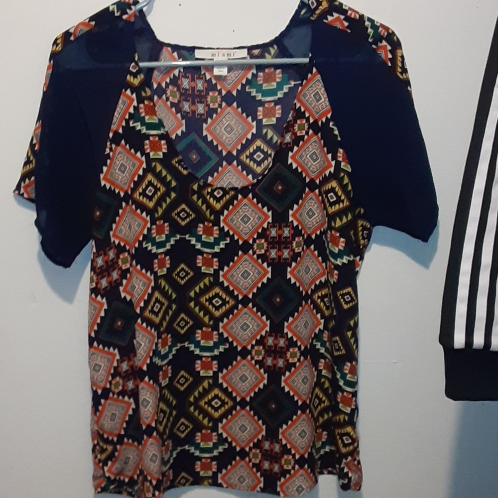 Breezy sheer multi color top